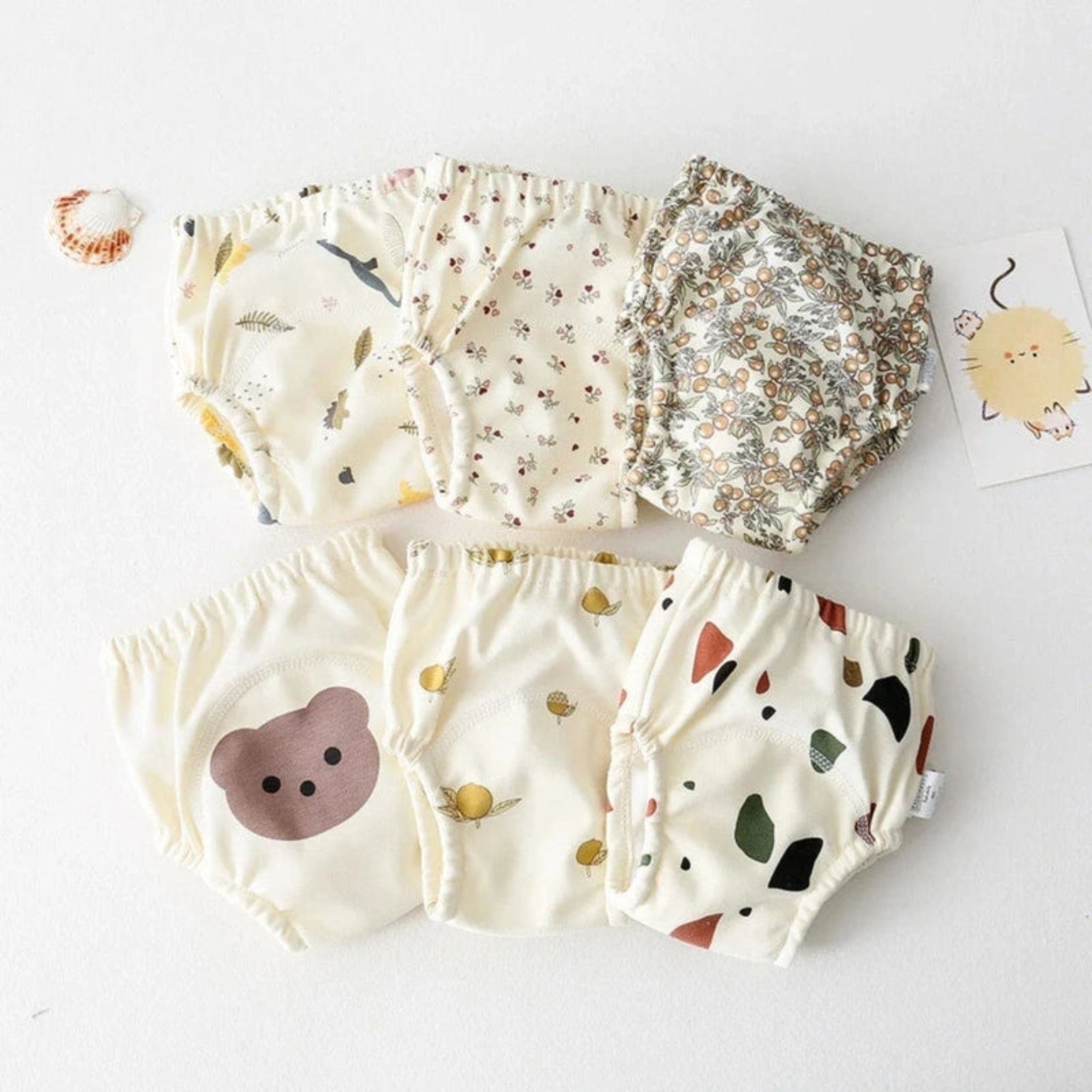 Boobuba Reusable Waterproof Baby Training Pants - Cute Cotton Diaper Shorts