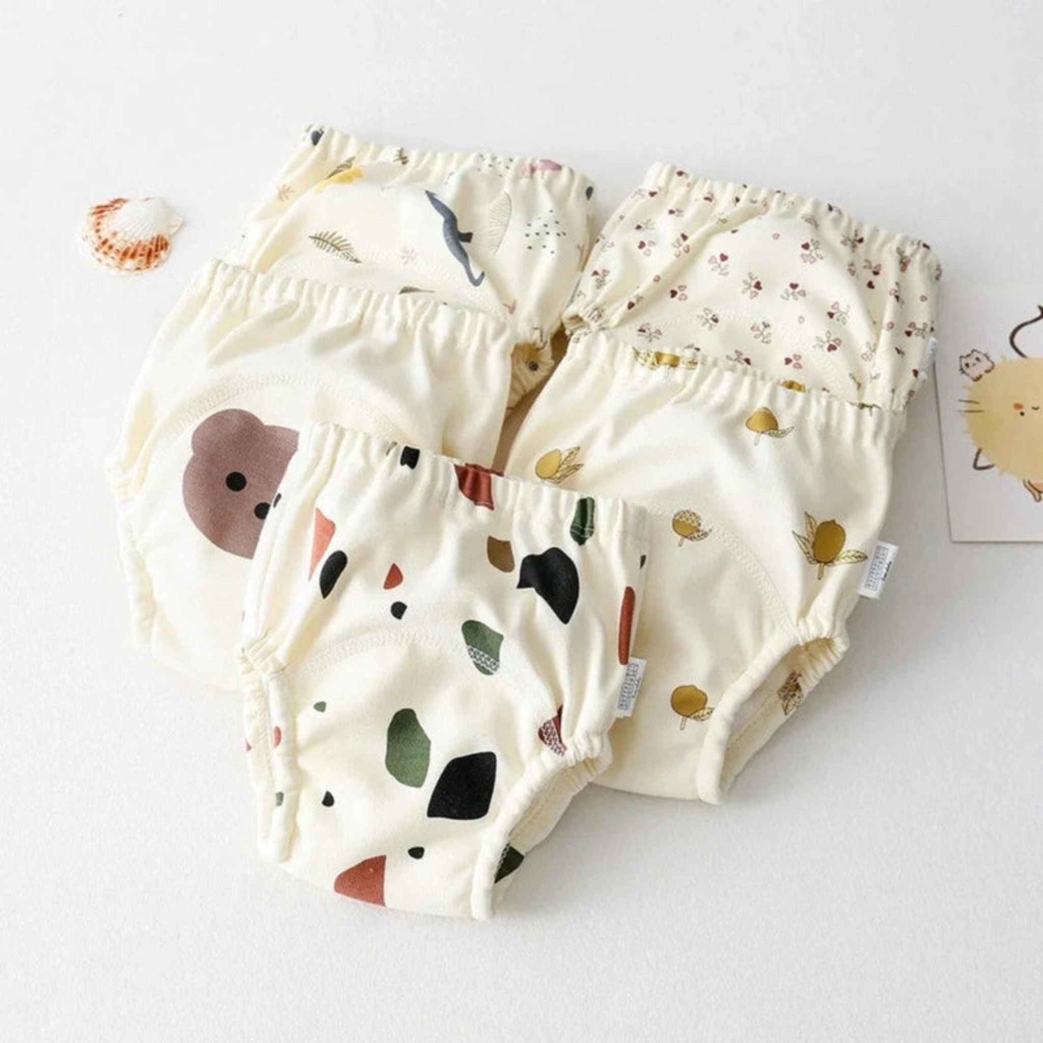 Boobuba Reusable Waterproof Baby Training Pants - Cute Cotton Diaper Shorts