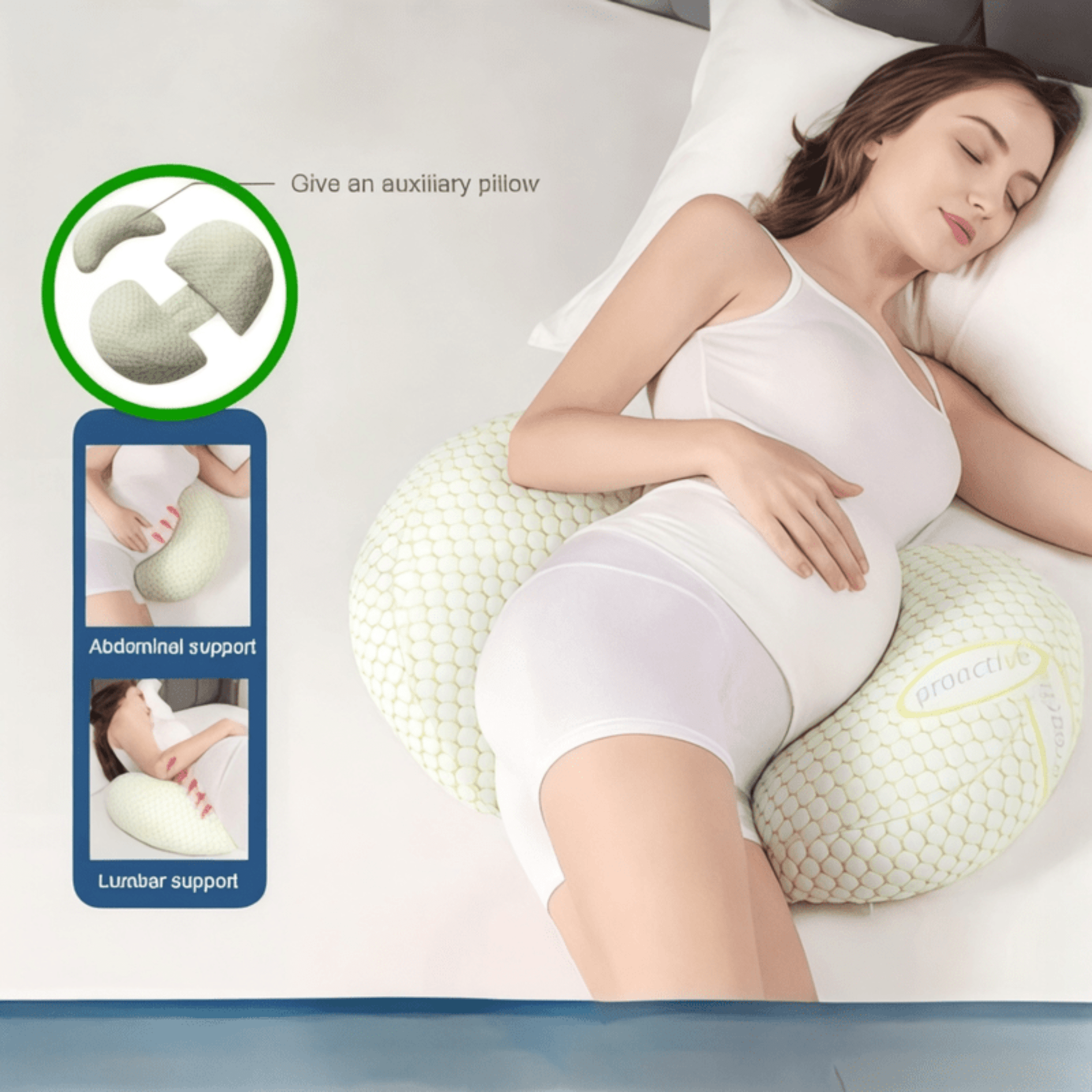 Boobuba U-Shaped Pregnancy Pillow - Machine Washable Maternity Cushion