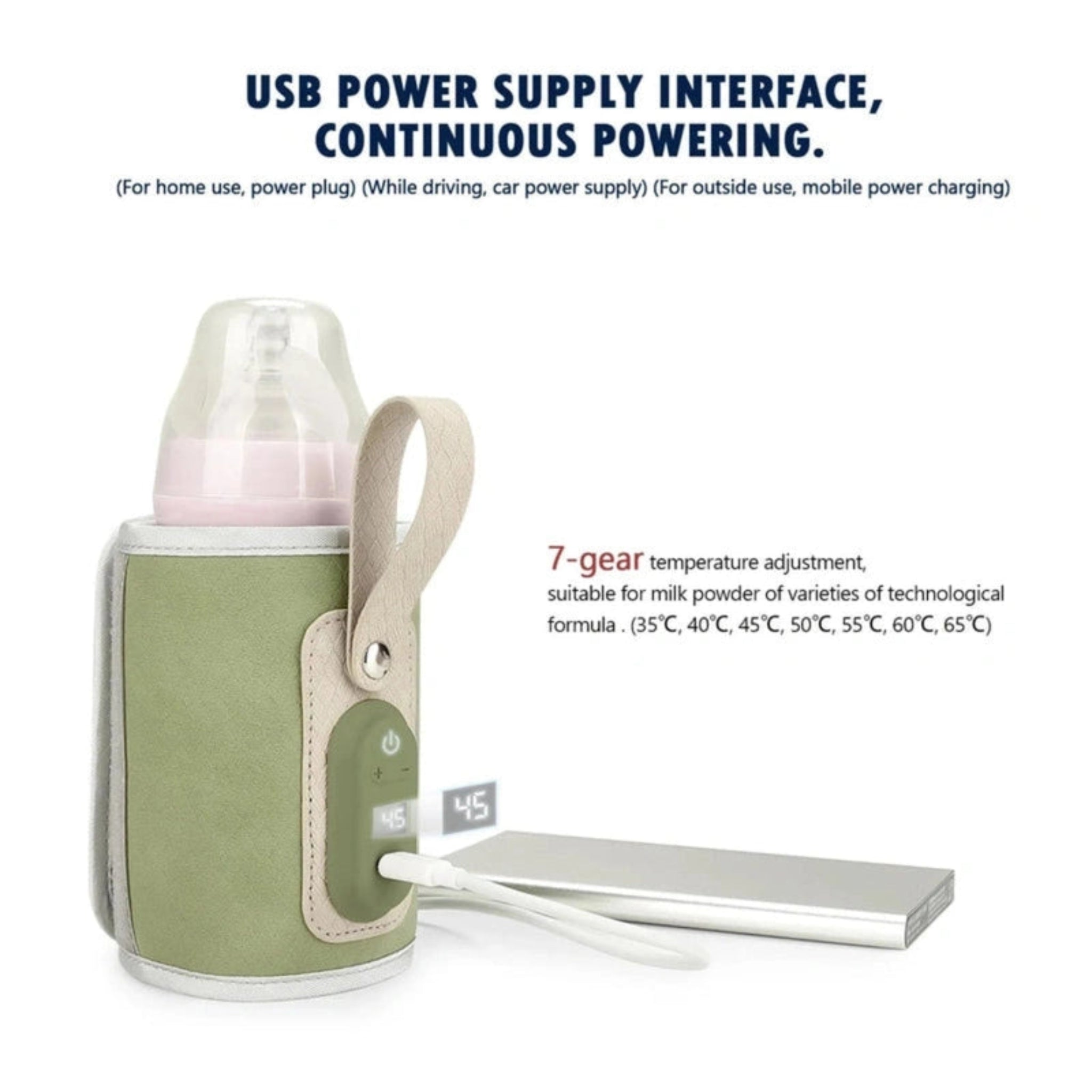 Boobuba USB Baby Bottle Warmer Bag - Portable Insulated Heater for Travel