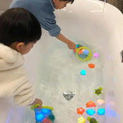 LED Light-Up Cute Animal Bath Toys - Soft Rubber Floating Frogs