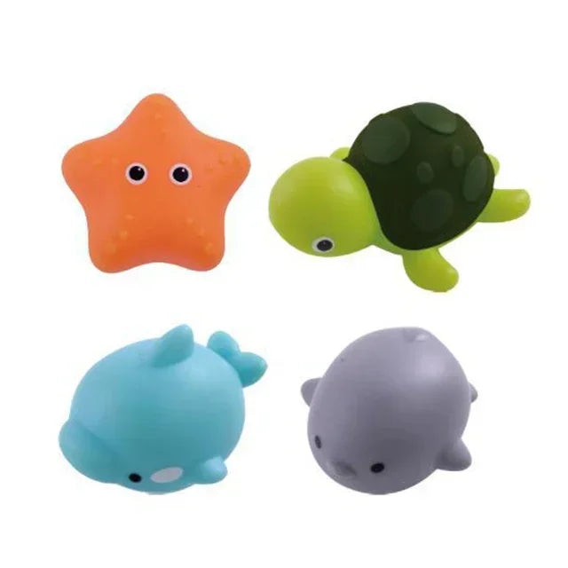 LED Light-Up Cute Animal Bath Toys - Soft Rubber Floating Frogs