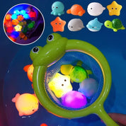 LED Light-Up Cute Animal Bath Toys - Soft Rubber Floating Frogs