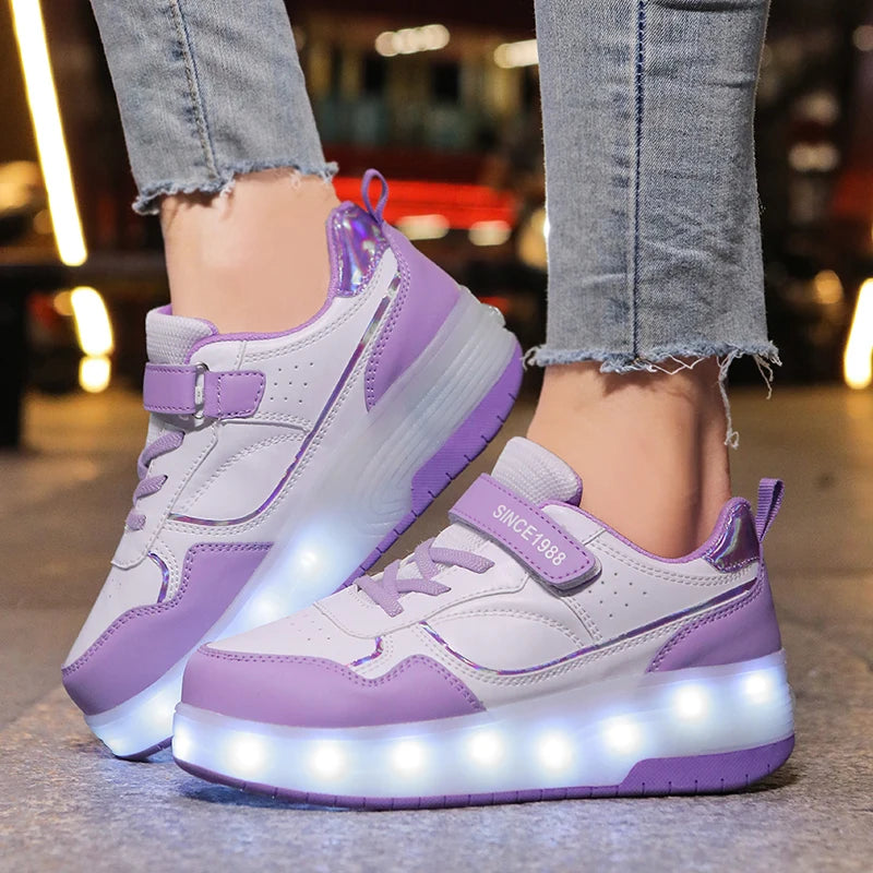 LED Light Roller Skate Shoes for Kids - Stylish & Fun Sneakers