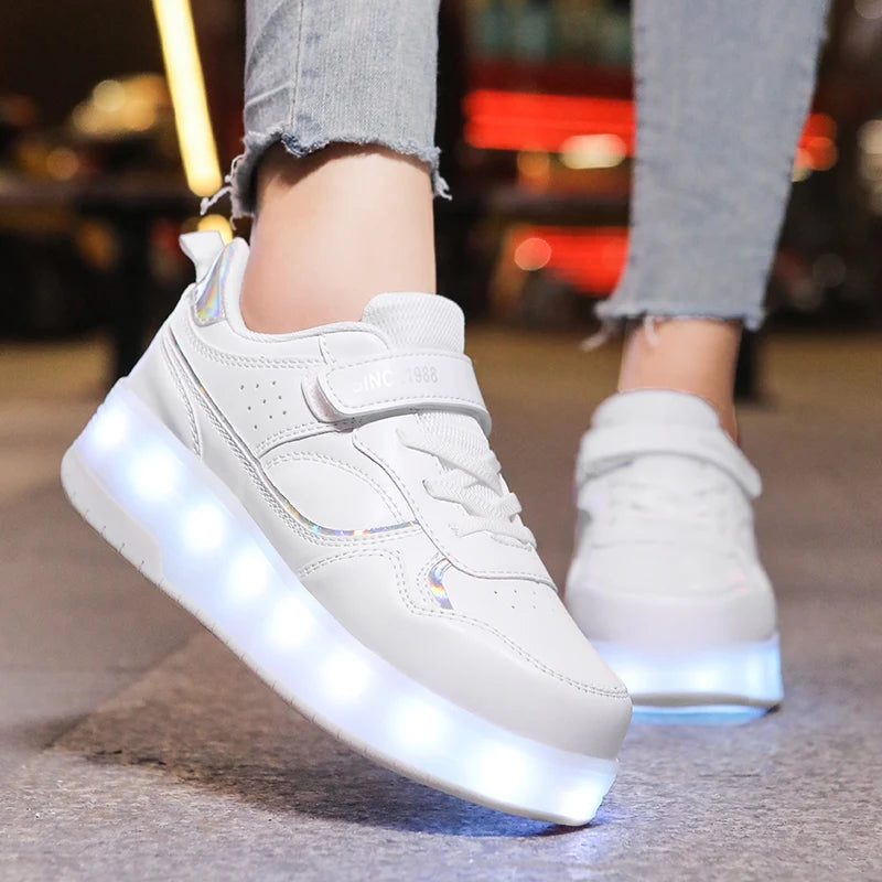 LED Light Roller Skate Shoes for Kids - Stylish & Fun Sneakers