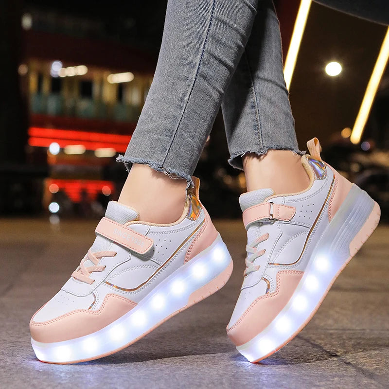 LED Light Roller Skate Shoes for Kids - Stylish & Fun Sneakers